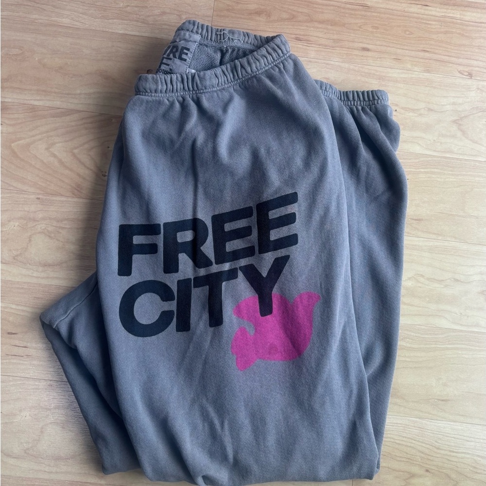 FREE CITY Gray and Pink Sweatpants